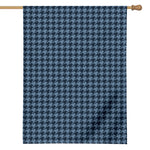 Deep Blue Houndstooth Pattern Print House Flag