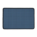 Deep Blue Houndstooth Pattern Print Kitchen Mat