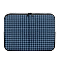Deep Blue Houndstooth Pattern Print Laptop Sleeve