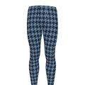Deep Blue Houndstooth Pattern Print Men's Leggings