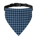Deep Blue Houndstooth Pattern Print Over The Collar Dog Bandana