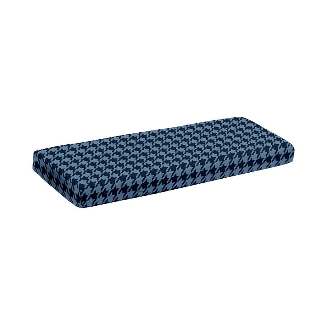 Deep Blue Houndstooth Pattern Print Piano Keyboard Cover