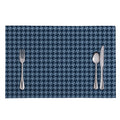 Deep Blue Houndstooth Pattern Print Placemat