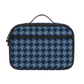 Deep Blue Houndstooth Pattern Print Portable Lunch Bag