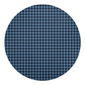 Deep Blue Houndstooth Pattern Print Round Blanket