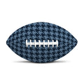 Deep Blue Houndstooth Pattern Print Rugby Ball