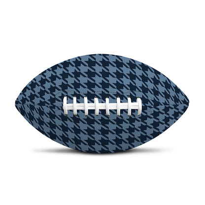 Deep Blue Houndstooth Pattern Print Rugby Ball