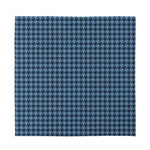 Deep Blue Houndstooth Pattern Print Silk Bandana