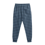 Deep Blue Houndstooth Pattern Print Sweatpants