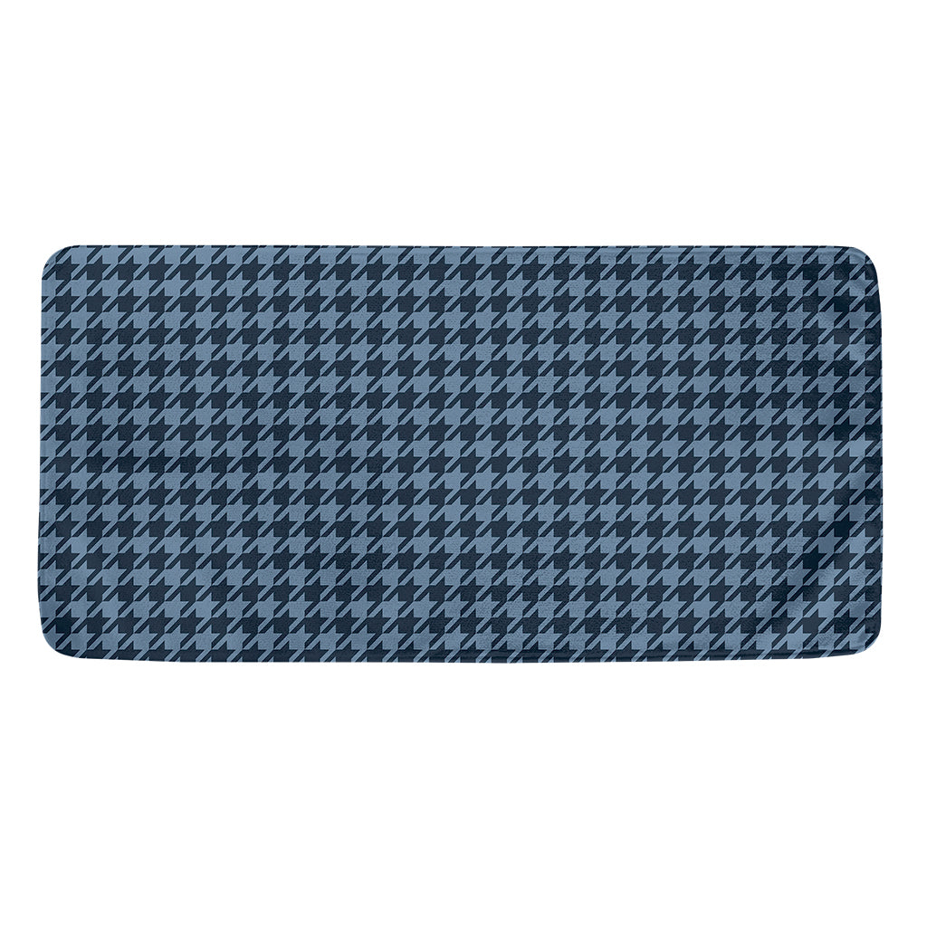 Deep Blue Houndstooth Pattern Print Towel