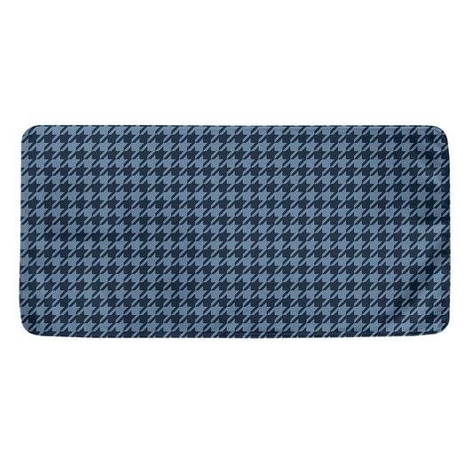 Deep Blue Houndstooth Pattern Print Towel