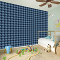 Deep Blue Houndstooth Pattern Print Wall Sticker
