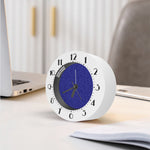 Deep Blue Knitted Pattern Print Alarm Clock