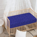Deep Blue Knitted Pattern Print Baby Crib Sheet