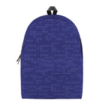 Deep Blue Knitted Pattern Print Backpack