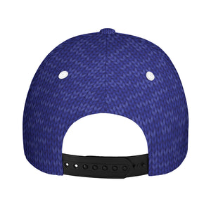 Deep Blue Knitted Pattern Print Baseball Cap