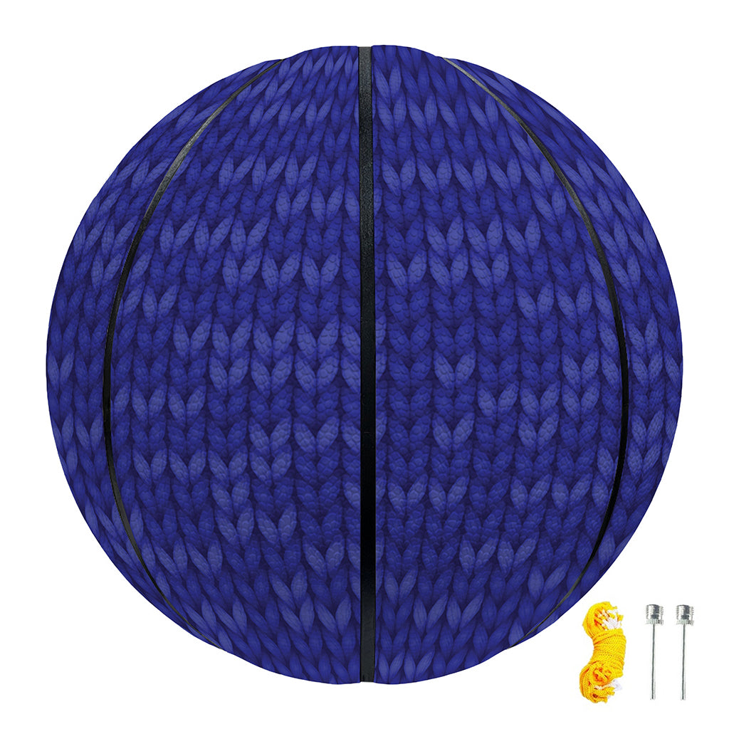 Deep Blue Knitted Pattern Print Basketball