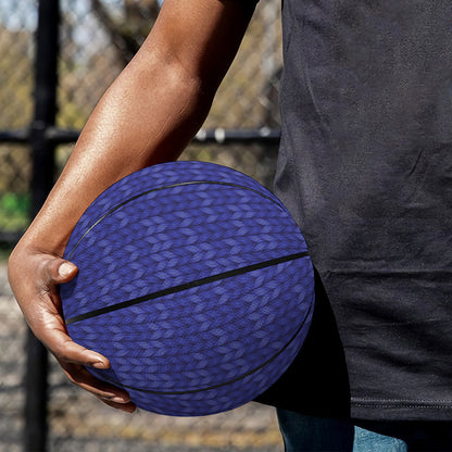 Deep Blue Knitted Pattern Print Basketball