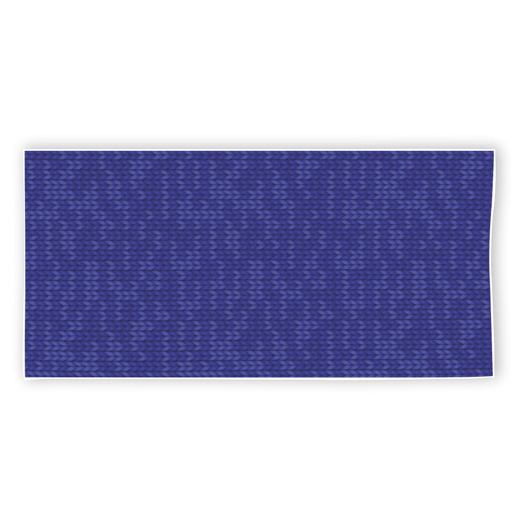 Deep Blue Knitted Pattern Print Beach Towel