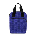 Deep Blue Knitted Pattern Print Bible Tote Bag
