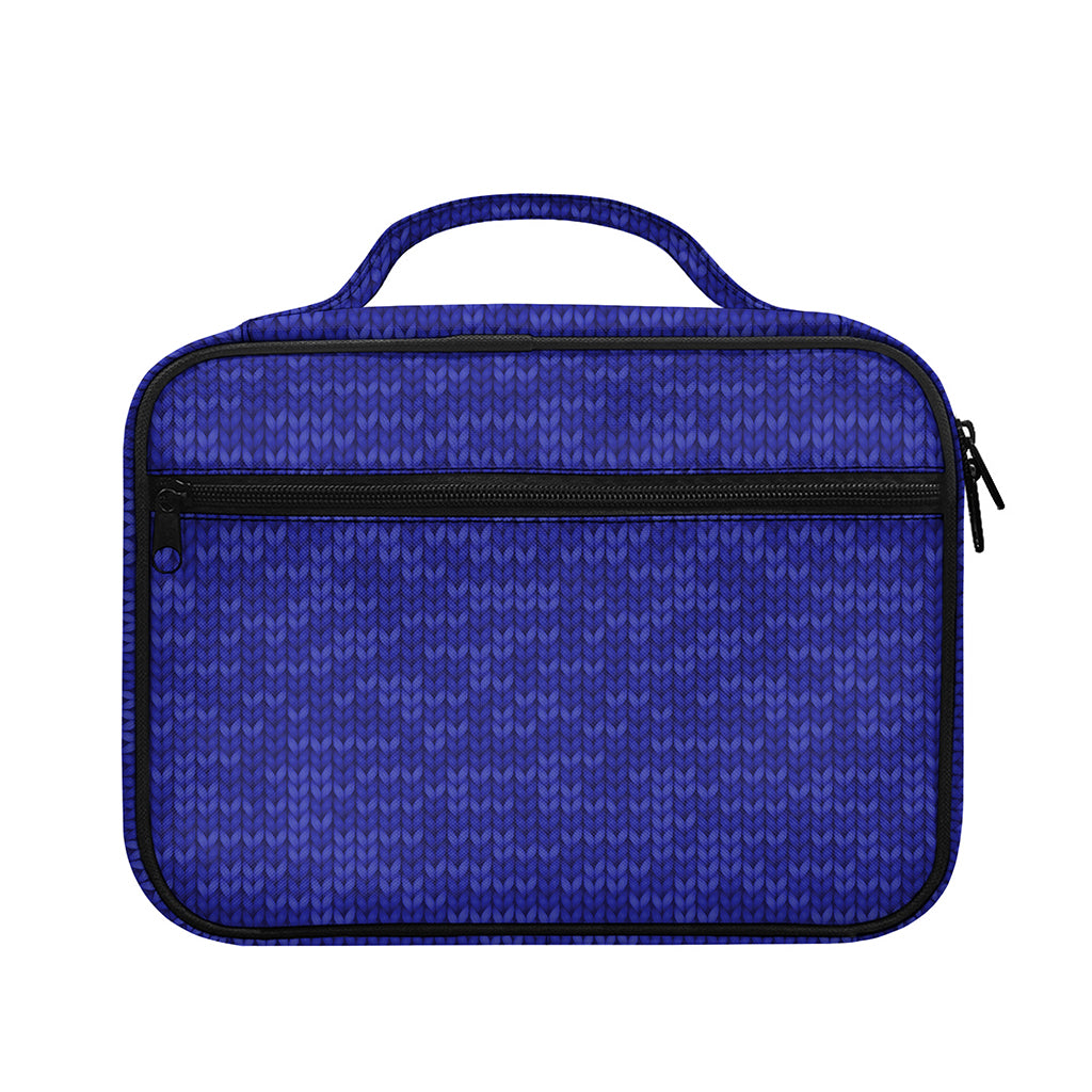 Deep Blue Knitted Pattern Print Briefcase Bible Bag