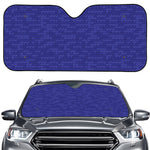 Deep Blue Knitted Pattern Print Car Windshield Sun Shade