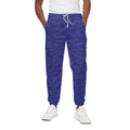 Deep Blue Knitted Pattern Print Cotton Sweatpants