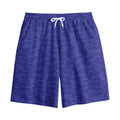 Deep Blue Knitted Pattern Print Cotton Shorts