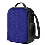 Deep Blue Knitted Pattern Print Crossbody Lunch Bag
