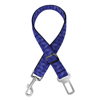 Deep Blue Knitted Pattern Print Dog Seat Belt