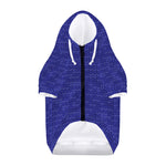 Deep Blue Knitted Pattern Print Dog Zip Up Hoodie