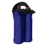Deep Blue Knitted Pattern Print Double Neoprene Wine Tote