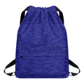 Deep Blue Knitted Pattern Print Drawstring Backpack