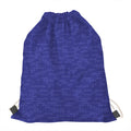 Deep Blue Knitted Pattern Print Drawstring Bag