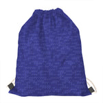 Deep Blue Knitted Pattern Print Drawstring Bag