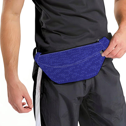 Deep Blue Knitted Pattern Print Fanny Pack
