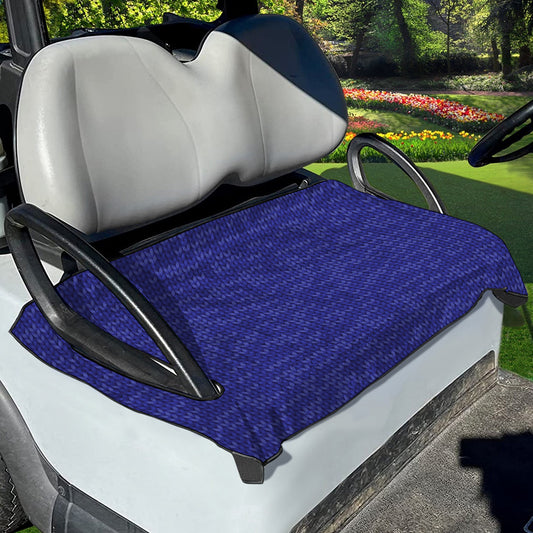 Deep Blue Knitted Pattern Print Golf Cart Seat Cover