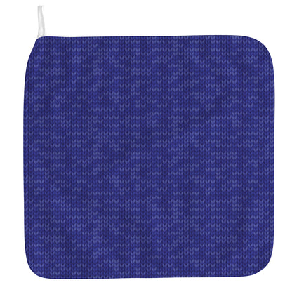 Deep Blue Knitted Pattern Print Hand Towel