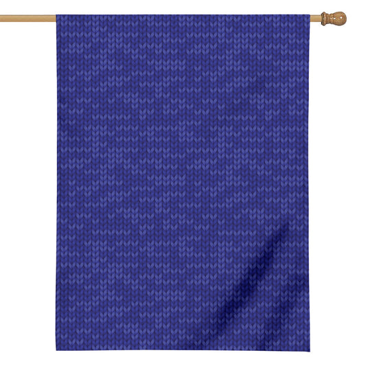 Deep Blue Knitted Pattern Print House Flag
