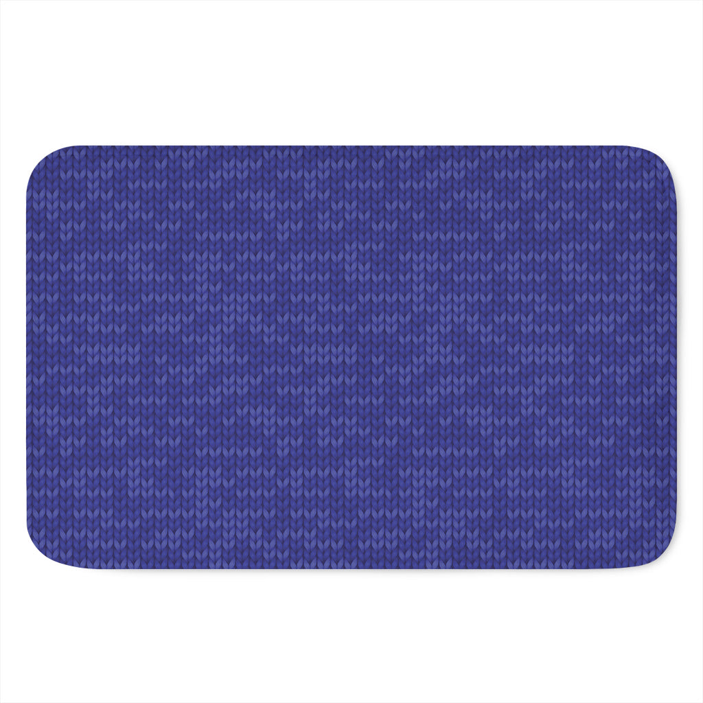Deep Blue Knitted Pattern Print Indoor Door Mat