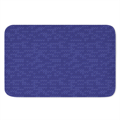 Deep Blue Knitted Pattern Print Indoor Door Mat