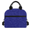 Deep Blue Knitted Pattern Print Insulated Lunch Bag