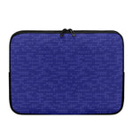 Deep Blue Knitted Pattern Print Laptop Sleeve