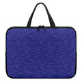 Deep Blue Knitted Pattern Print Laptop Sleeve With Handle