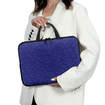 Deep Blue Knitted Pattern Print Laptop Sleeve With Handle