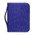 Deep Blue Knitted Pattern Print Leather Bible Cover