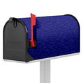 Deep Blue Knitted Pattern Print Mailbox Cover