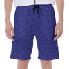 Deep Blue Knitted Pattern Print Men's Beach Shorts