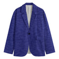 Deep Blue Knitted Pattern Print Men's Blazer
