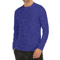 Deep Blue Knitted Pattern Print Men's Long Sleeve Rash Guard